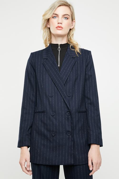 Striped suit blazer - navy