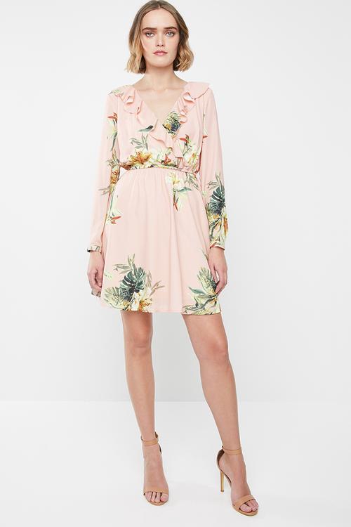 Carla wrap dress - peach