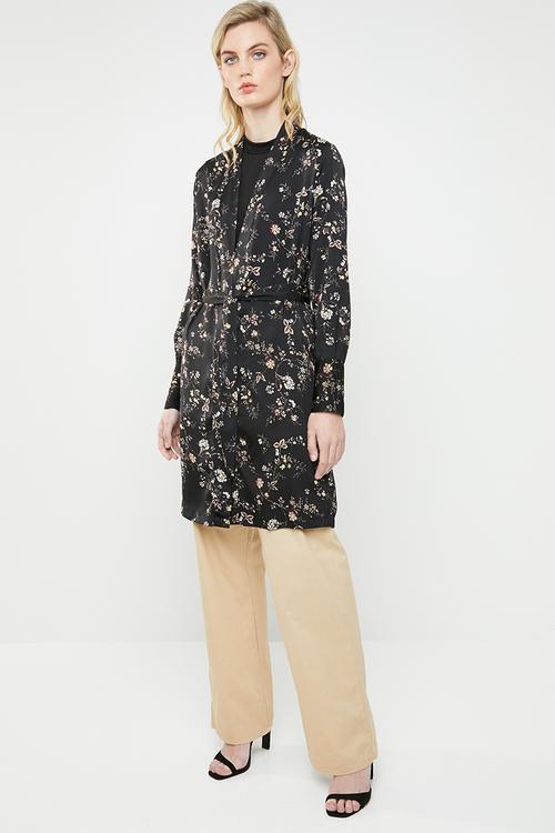 Long sleeve kimono - black