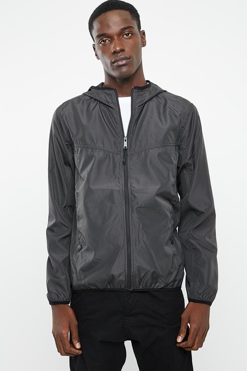 Peppkb lightweight hooded windrunner - charcoal
