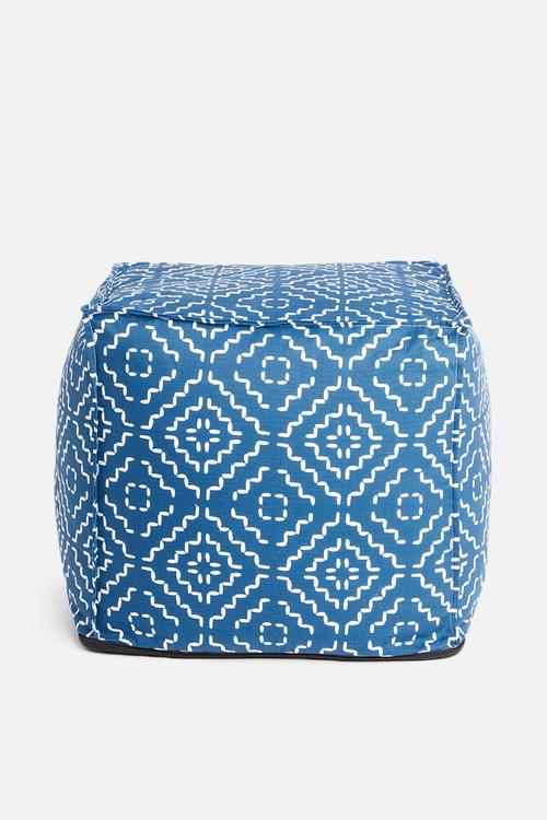 Twill ottoman - blue print