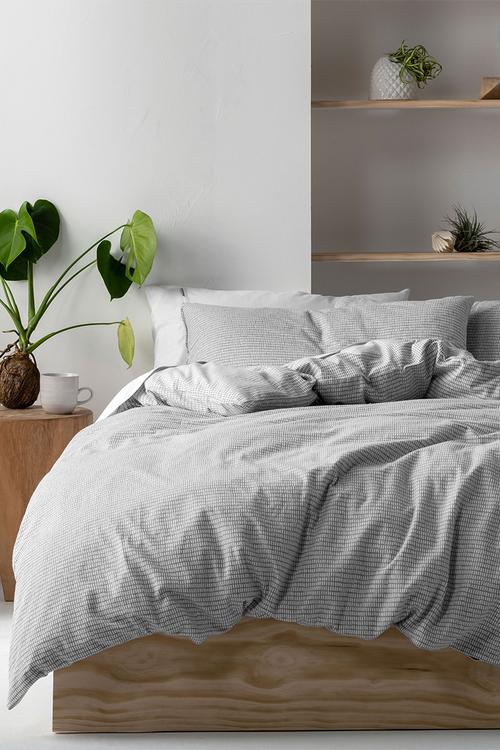 Deena flannelette duvet cover set - grey
