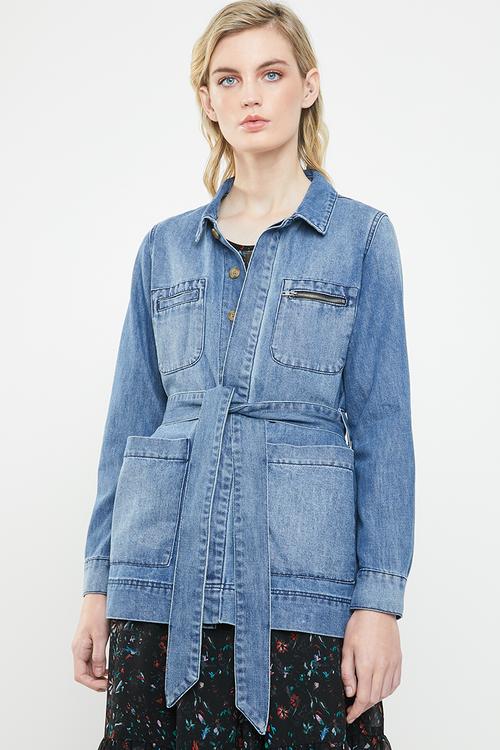 Kelly belt jacket - blue