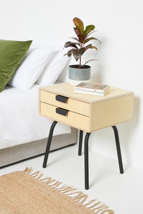 Micasa bedside table - natural & black