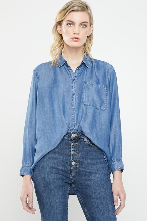 Henry 7/8 oversized denim shirt - blue