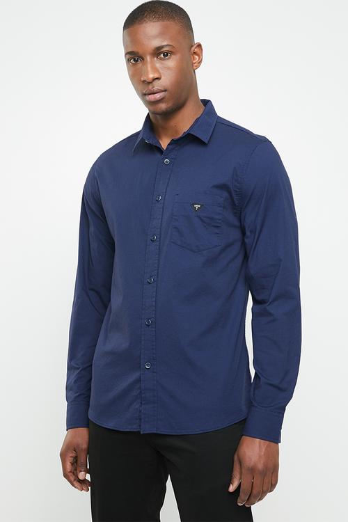 Core woven long sleeve shirt - navy