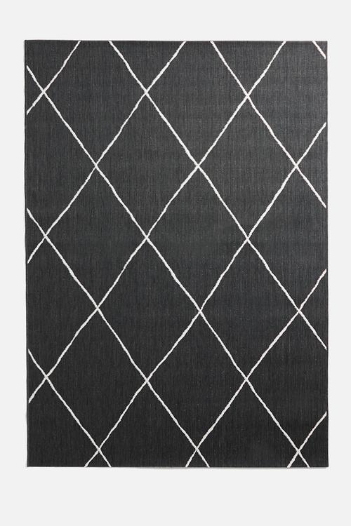 Criss cross outdoor rug - black