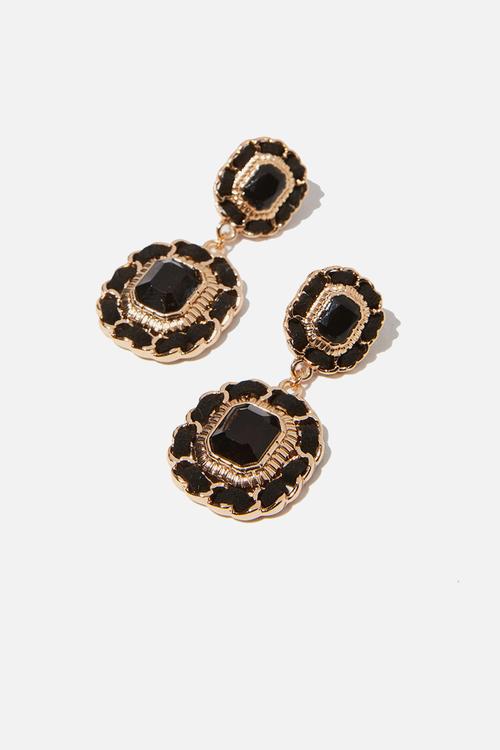 Penny romance earring - black & gold