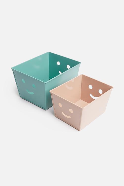 Smile box set of 2 - pink/turquoise
