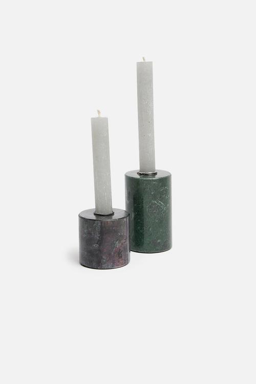 Fawn candle holder set of 2 - green