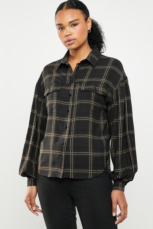 Blouson sleeve utility shirt - multi 