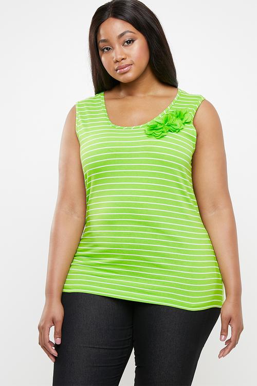 Flower inspired tank top - lime