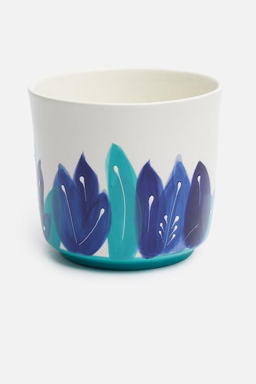 Borneo outdoor planter - blue & white