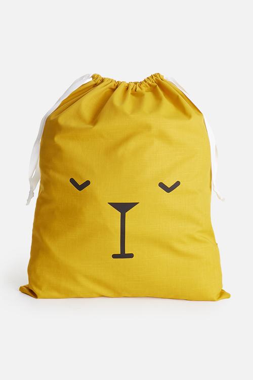 Bear face storage bag - mustard