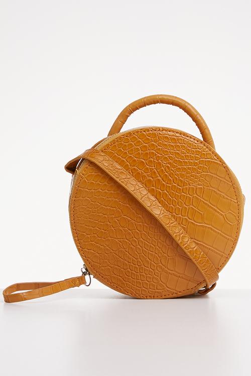 Round croc like bag - orange