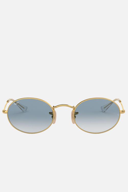 Ray-ban oval flat lenses rb3547n 001/3f - crystal white/blue