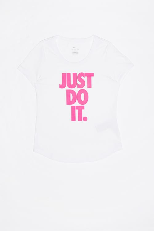 Nike scoop jdi dry tee - pink & white