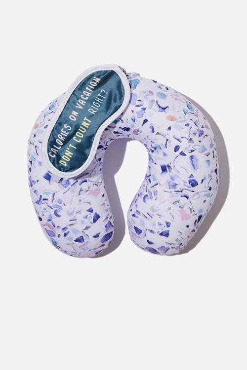 Neck pillow & eye mask set - purple 