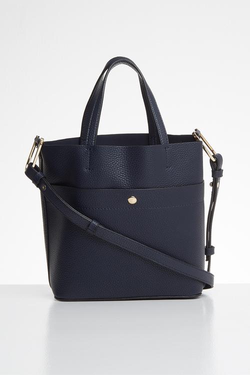 Pebbled shopper bag - navy