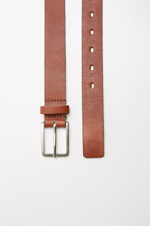 Smart belt with stitch detail - tan