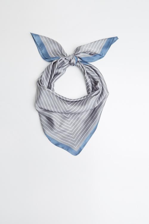 Stripe scarf - grey and blue