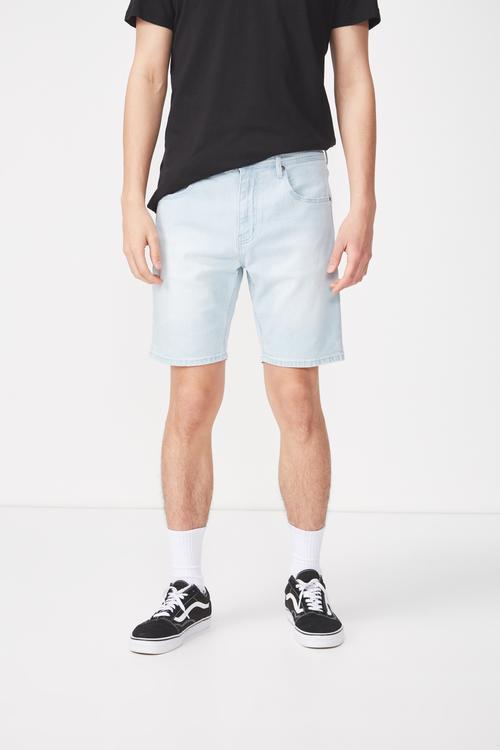Skinny straight fit shorts - blue