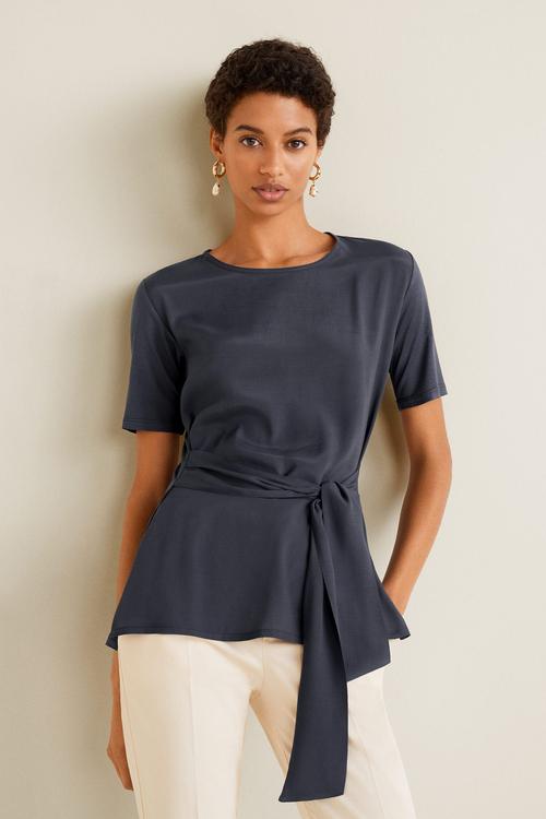 T-shirt with tie detail - blue