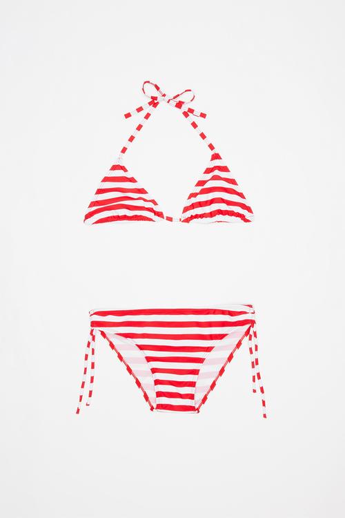 Stripe bikini - red & white 