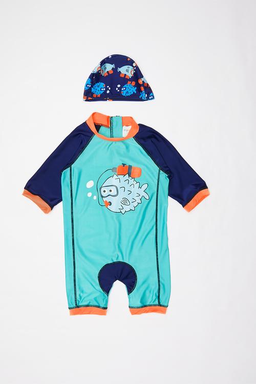 Boys fish one piece - multi 