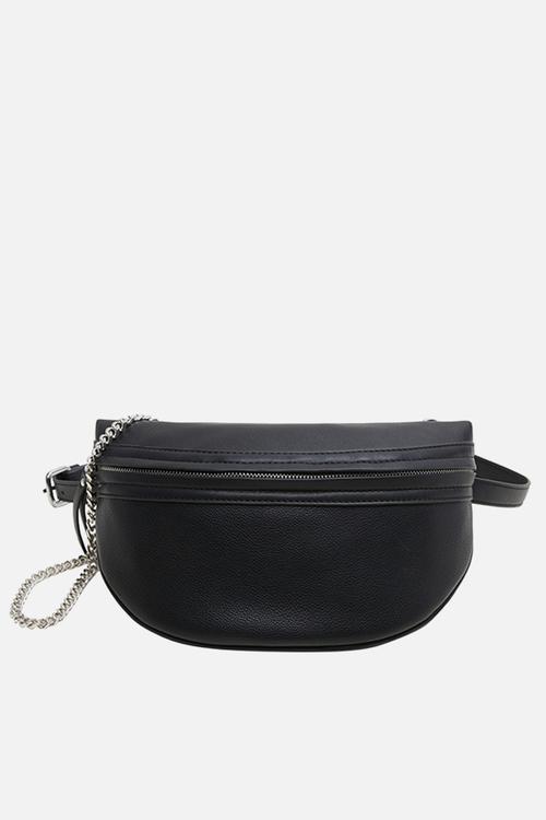 Chain crossbody belt bag - black