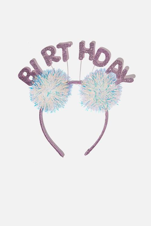 Novelty headband - purple & white  
