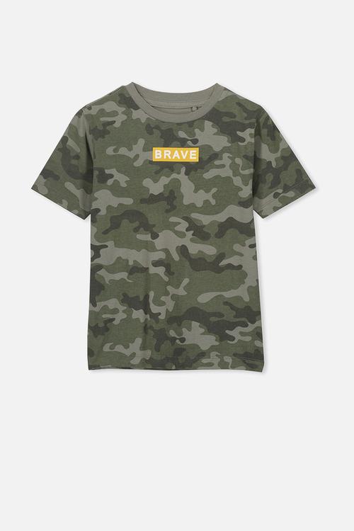 Max skater short sleeve tee - khaki & grey 