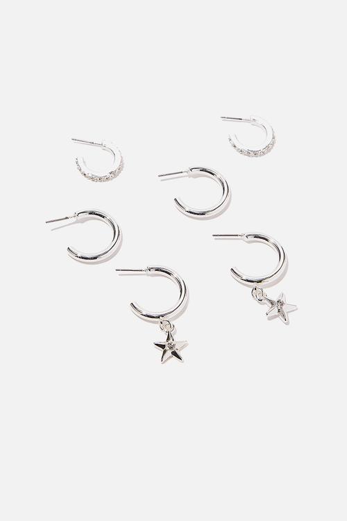 Holly huggie hoops - silver