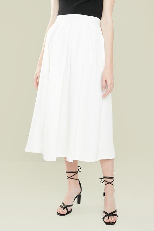 Midi scuba skirt - white