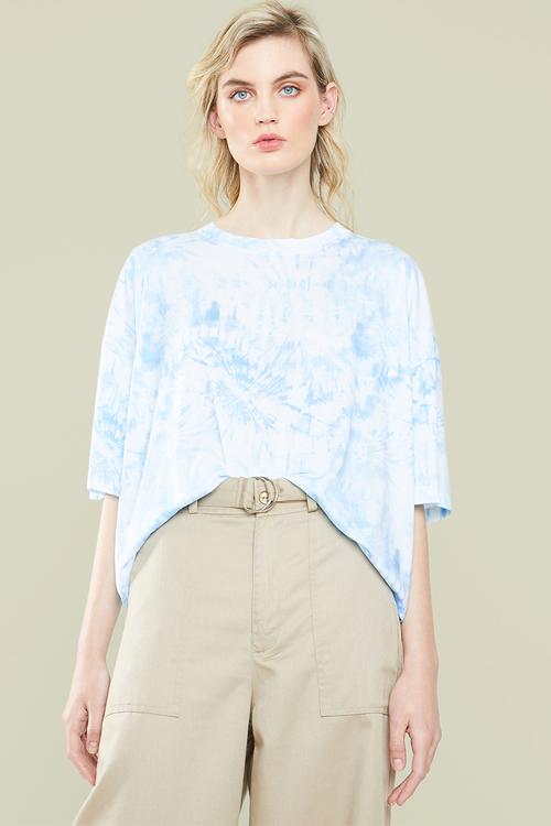 Printed boxy tee - blue