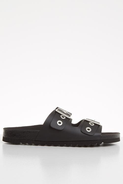 Laura leather sandal - black