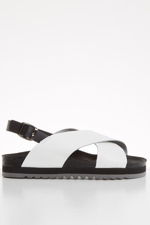 Rita leather sandal - white