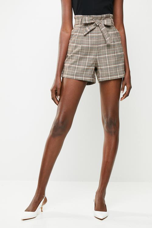 Sandra check paperwaist shorts - multi 