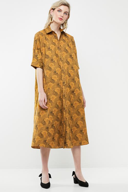 Thutho shirt dress - orange