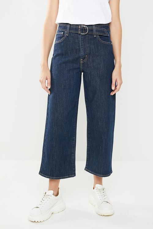 Mile high wide leg belt - navy