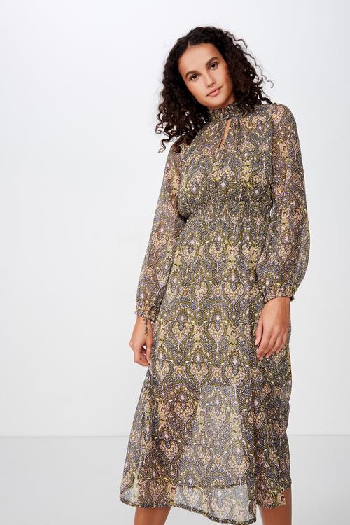 Woven lilian midi dress - multi