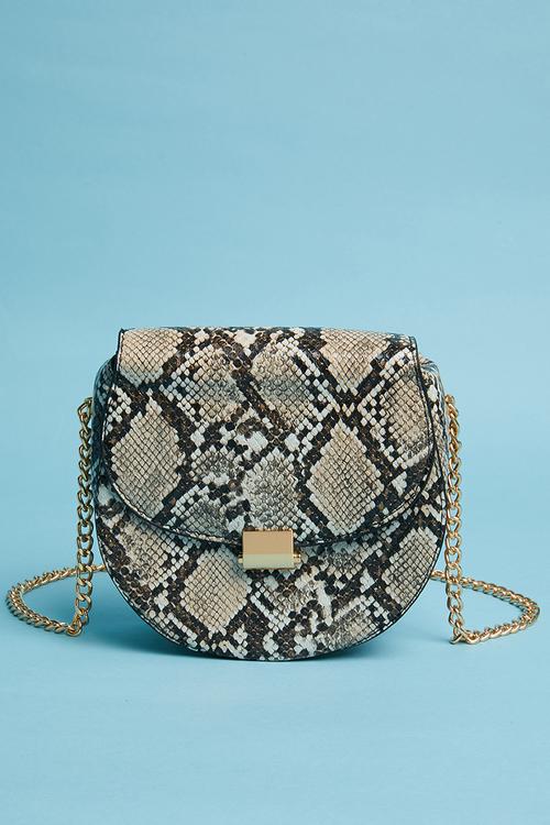 Carez snake print bag - brown & beige