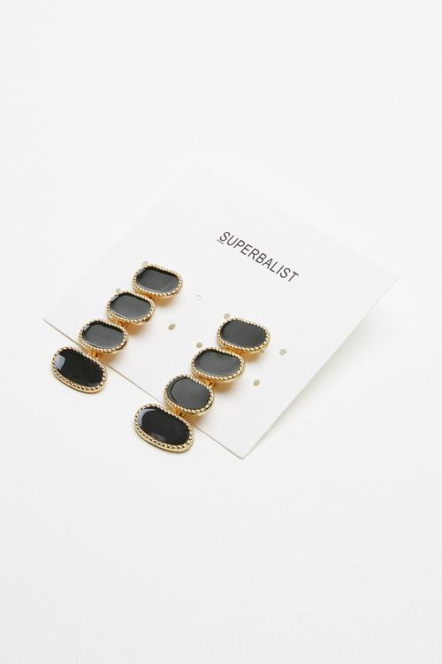 Connie statement earrings - black