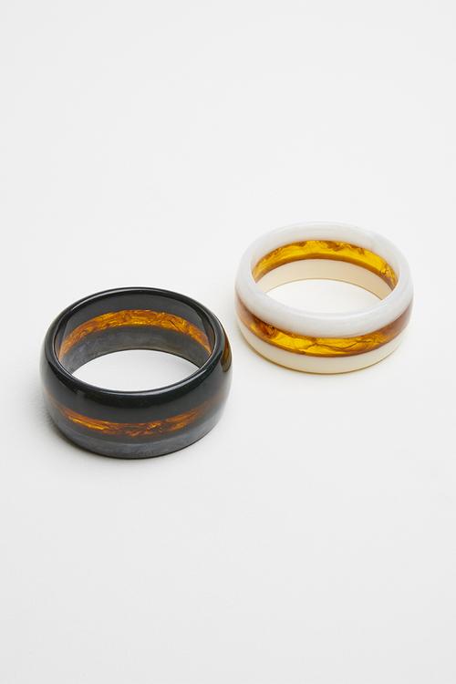 2 pack infused resin bangles - multi