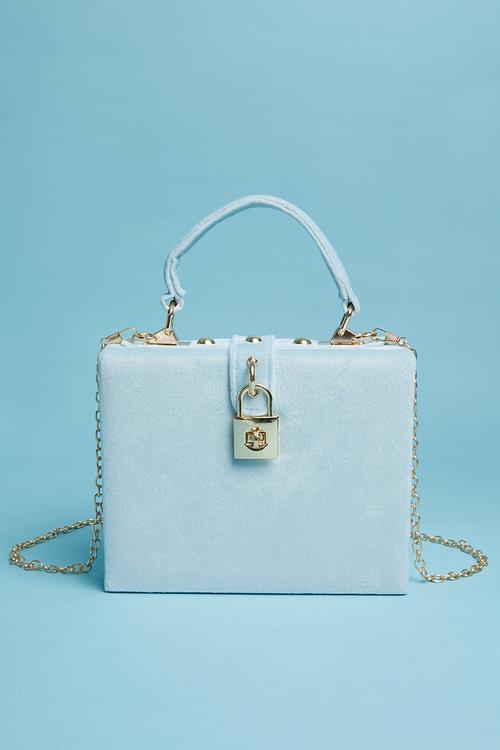 Neve box clutch bag - blue