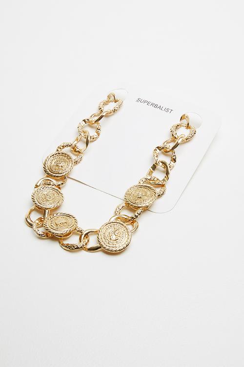 Vintage coin necklace - gold