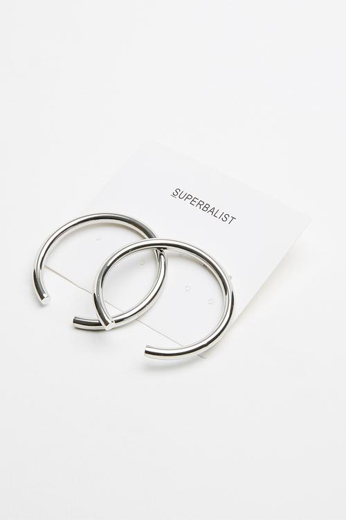 Half moon hoops - silver