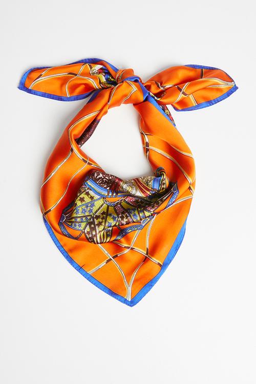 Vintage print scarf - orange