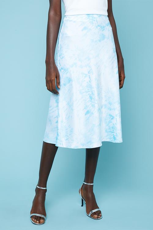 Tie dye midi skirt - blue