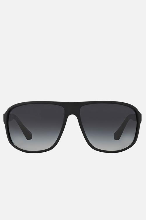 Wrap-around rectangle sunglasses - black